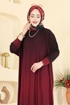 Soft Dökümlü  Elbise Bordo